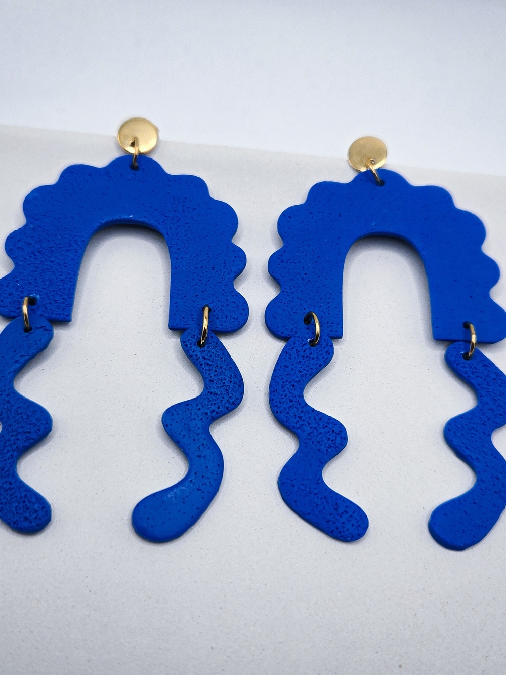 Handmade Royal Blue Statement Earrings